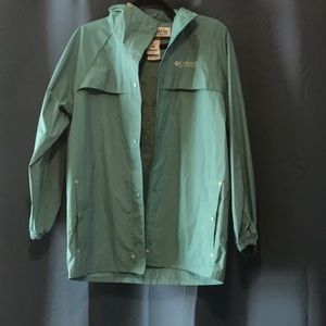 Teal Columbia rain jacket